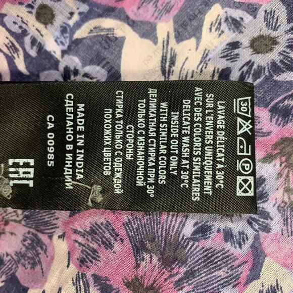 ISABEL MARANT Size S Purple Blue Cotton Floral Oversized Blouse - Picture 6 of 6